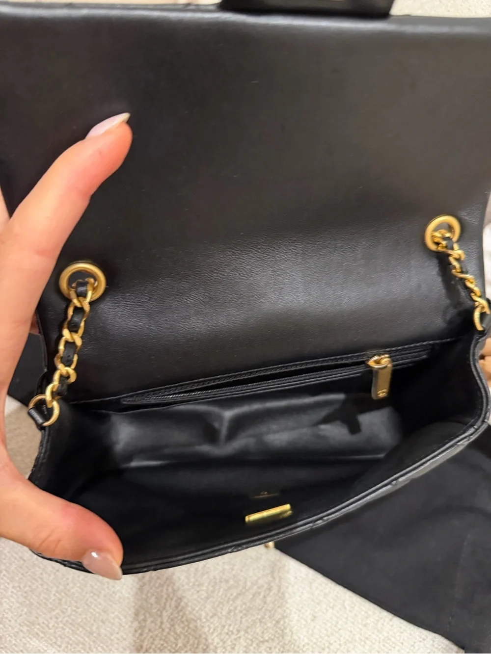 CHANEL 22K Coco Hearts Black Quilted Flap Crossbody with Gold Hardware